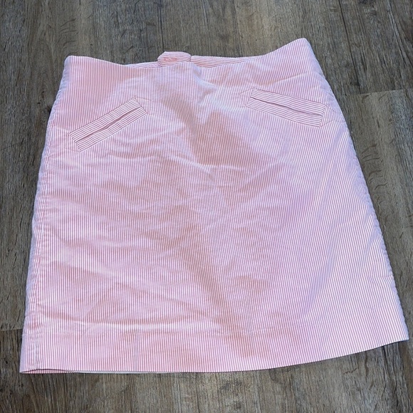 GRACE PINK AND WHITE STRIPE CASUAL SKIRT - Picture 1 of 4